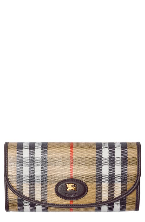 Burberry Medium Highlands Coated Canvas Continental Wallet In Brown