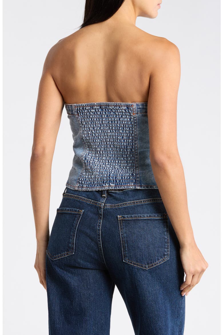Denim Tube Top, Alternate, color, LIGHT WASH