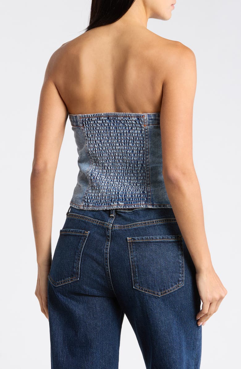 Vigoss Denim Tube Top, Alternate, color, Light Wash
