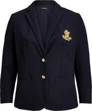 Lauren Ralph Lauren Monogram Stretch Cotton Blazer