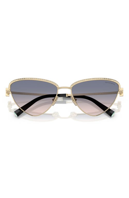 Tiffany & Co . 59mm Gradient Irregular Sunglasses In Gold/blue