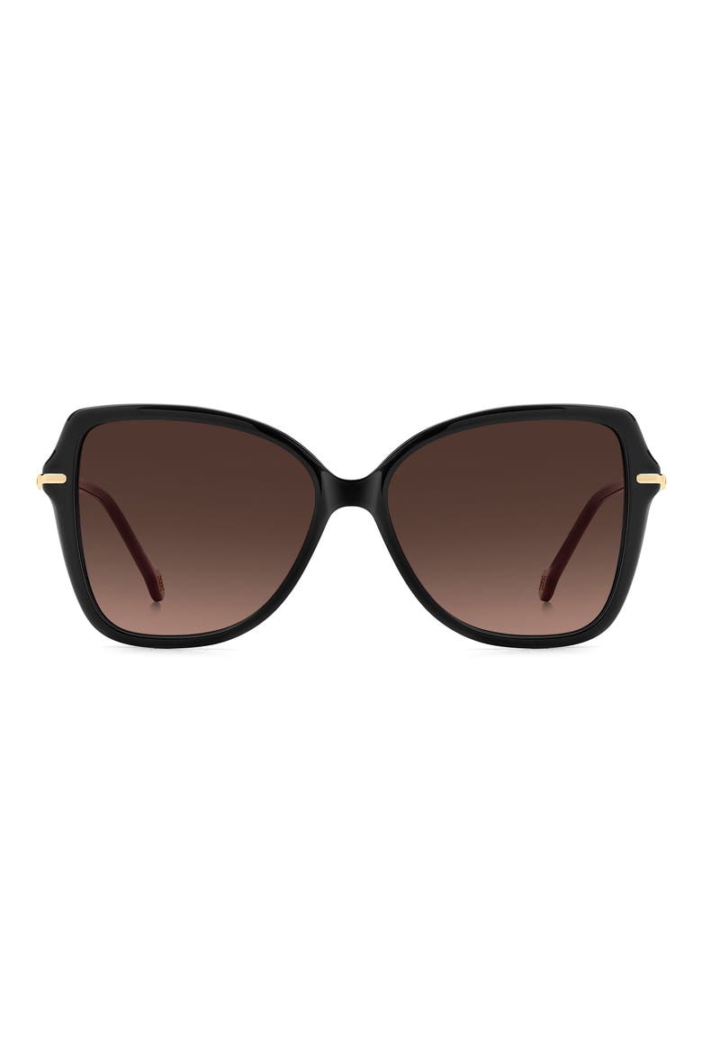 Her 56mm Gradient Butterfly Sunglasses, Main, color, BLACK PINK/ BROWN SF