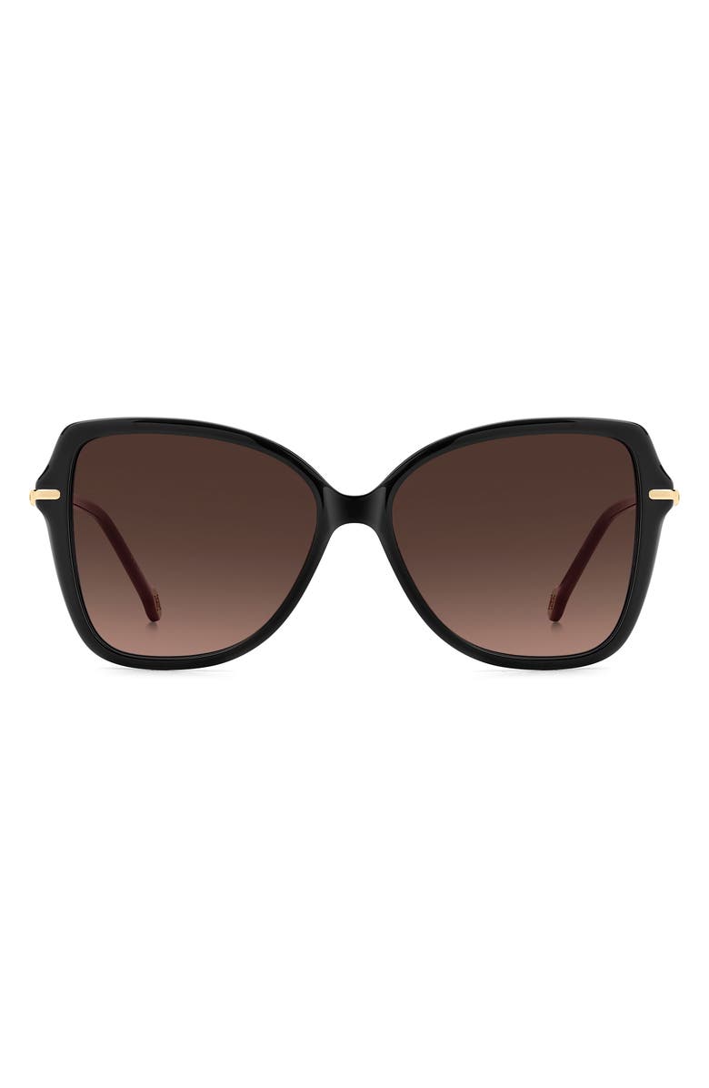 Carolina Herrera Her 56mm Gradient Butterfly Sunglasses, Main, color, Black Pink/ Brown Sf