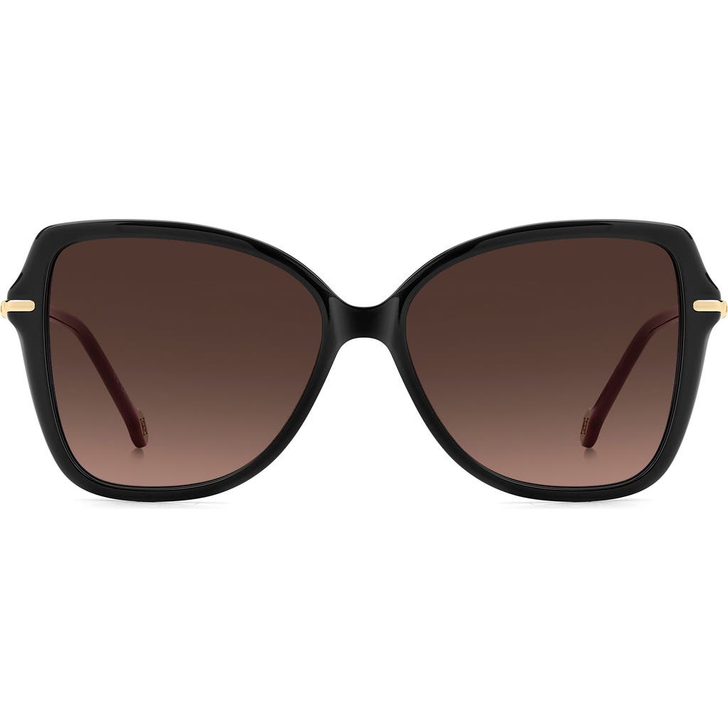 Carolina Herrera Her 56mm Gradient Butterfly Sunglasses In Black