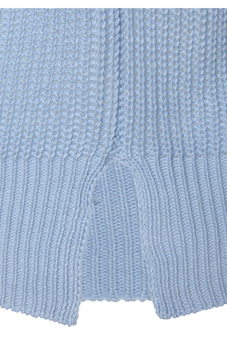 Ribbed V-Neck Sweater, Alternate, color, Blue
