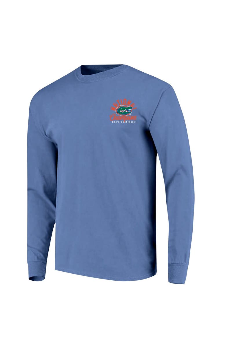 IMAGE ONE Men's Blue Florida Gators 2025 NCAA Men's Basketball National Champions Distressed Net Long Sleeve T-Shirt, Alternate, color, 