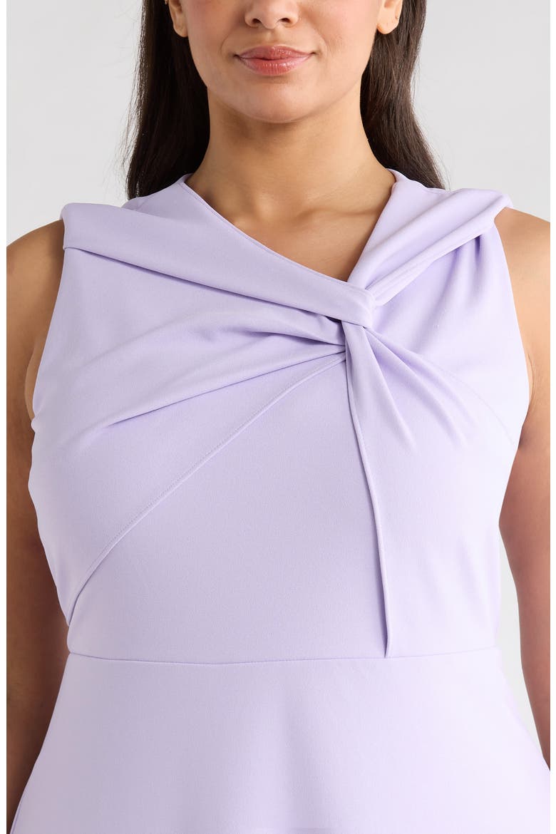 Twist Neck A-Line Midi Dress, Alternate, color, PASTEL LILAC