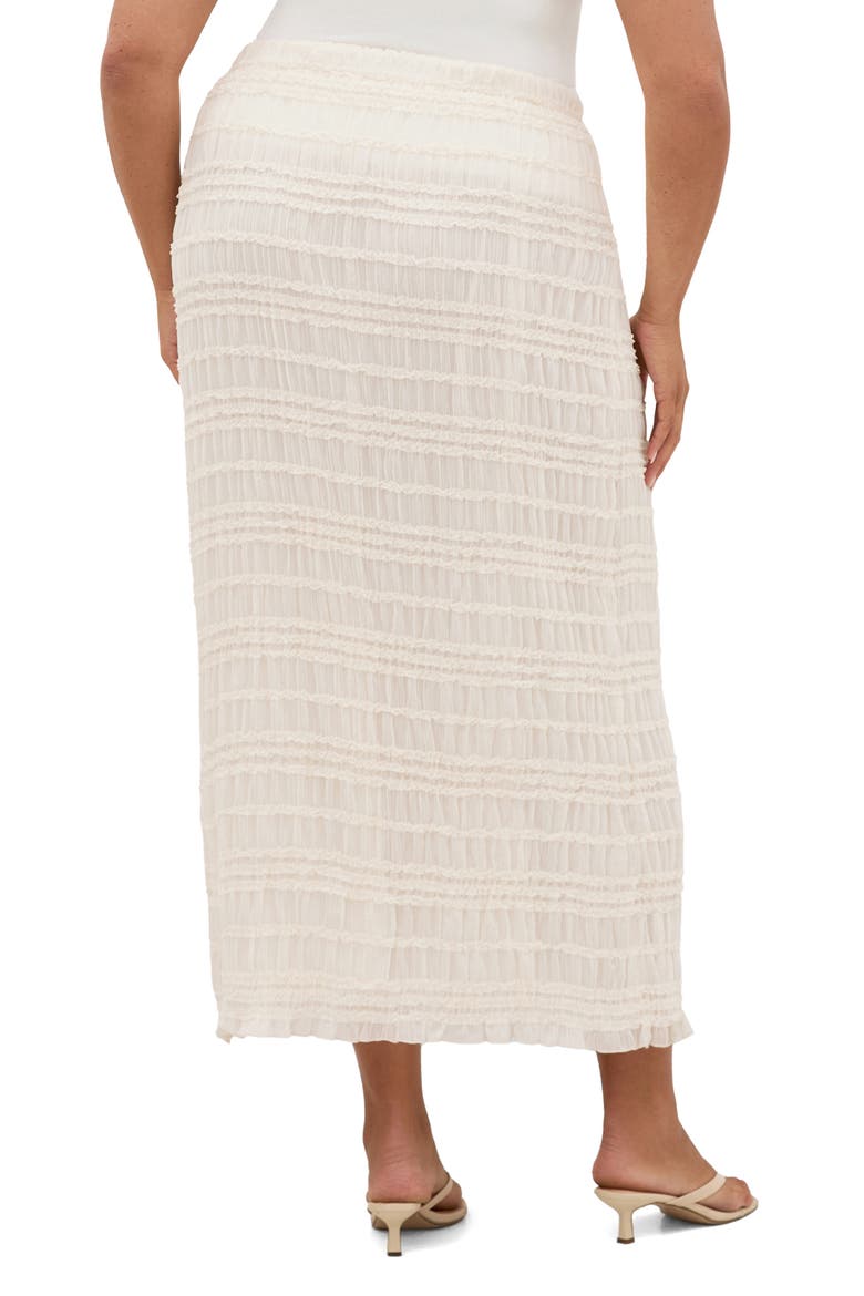 Emelia Smocked Midi Skirt, Alternate, color, CREME