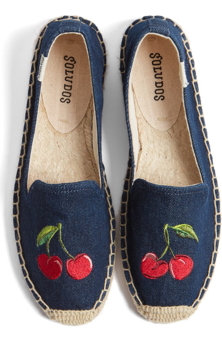 Soludos 'Cherries' Embroidered Espadrille Slip-On, Main, color,