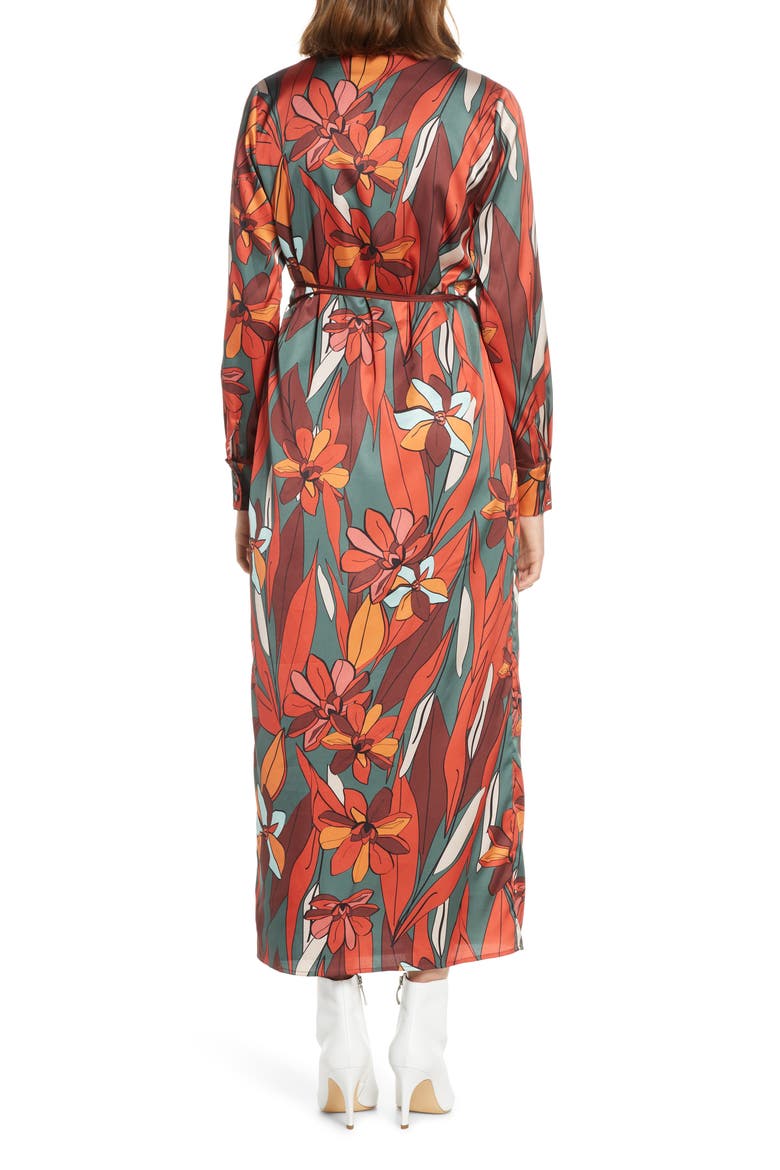 Floral Wrap Maxi Dress, Alternate, color, RED COMBO