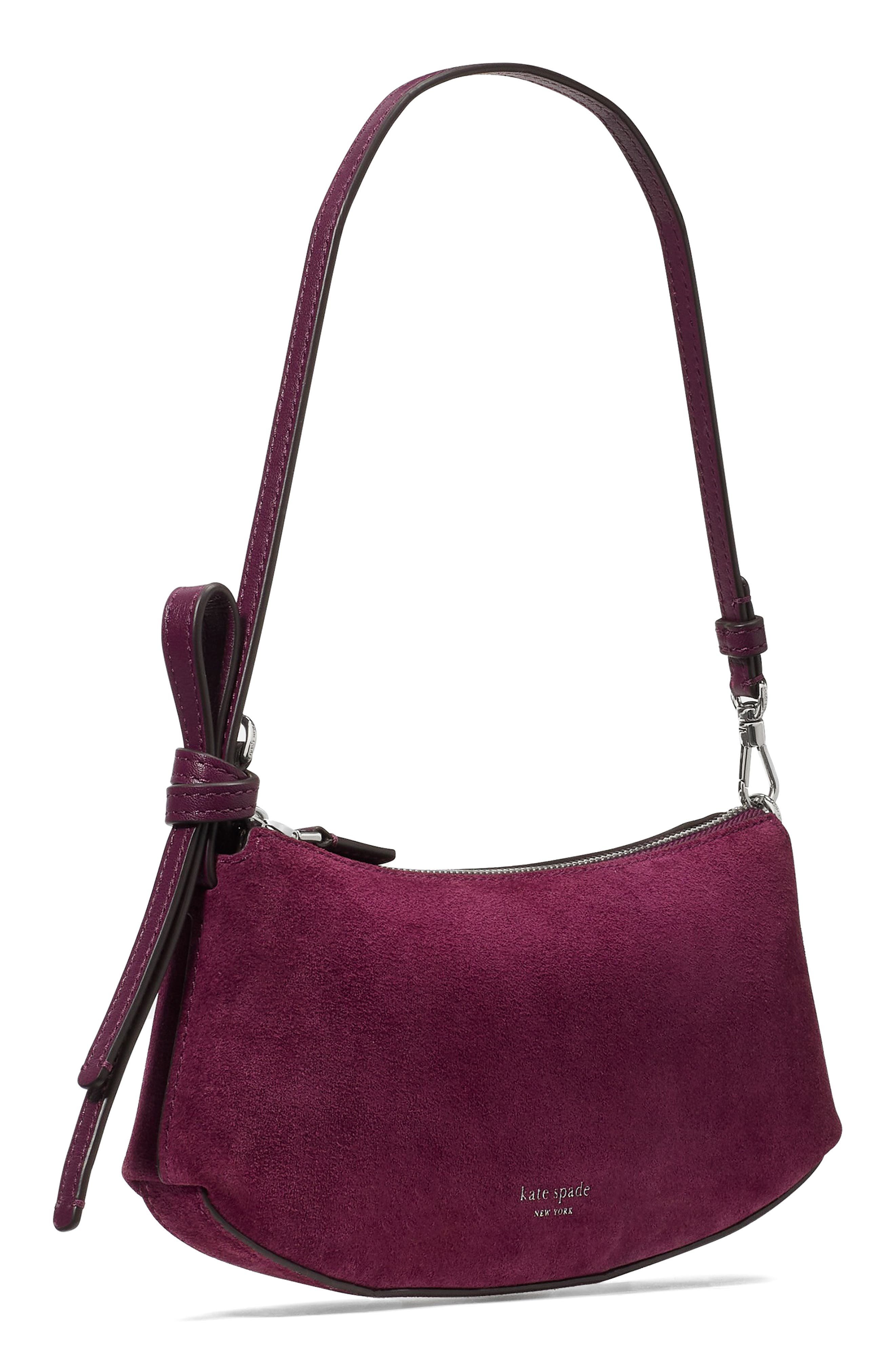 loop suede pochette bag, Alternate, color, PURPLE AGATE