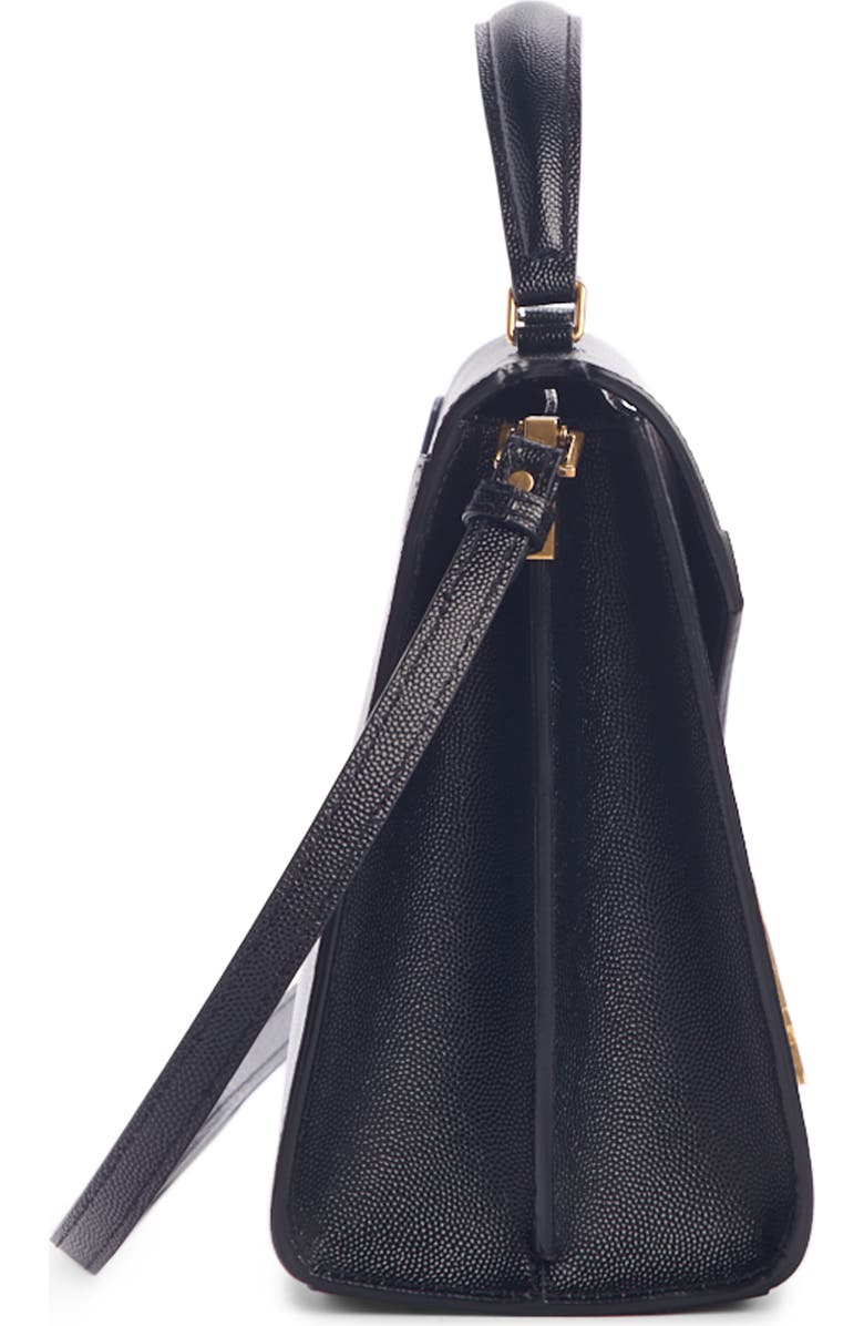 Saint Laurent Medium Cassandra Calfskin Leather Satchel, Alternate, color,