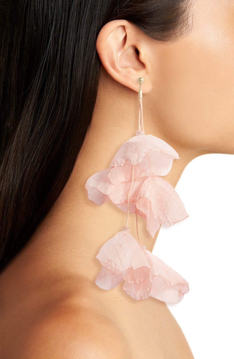 Stella + Ruby Lily Chiffon Flower Earrings, Alternate, color, 