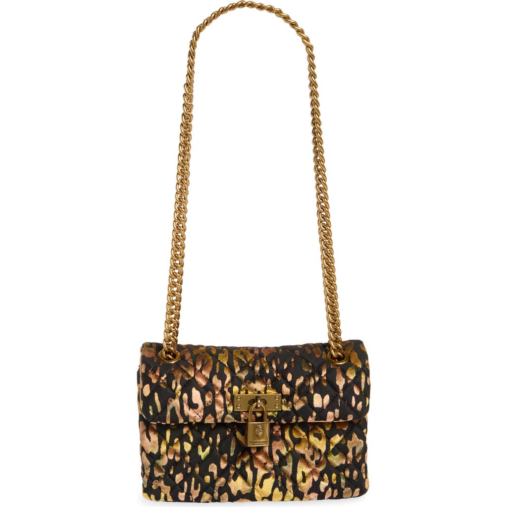 Kurt Geiger London Leopard Print Velvet Mini Brixton Crossbody Bag In Multi