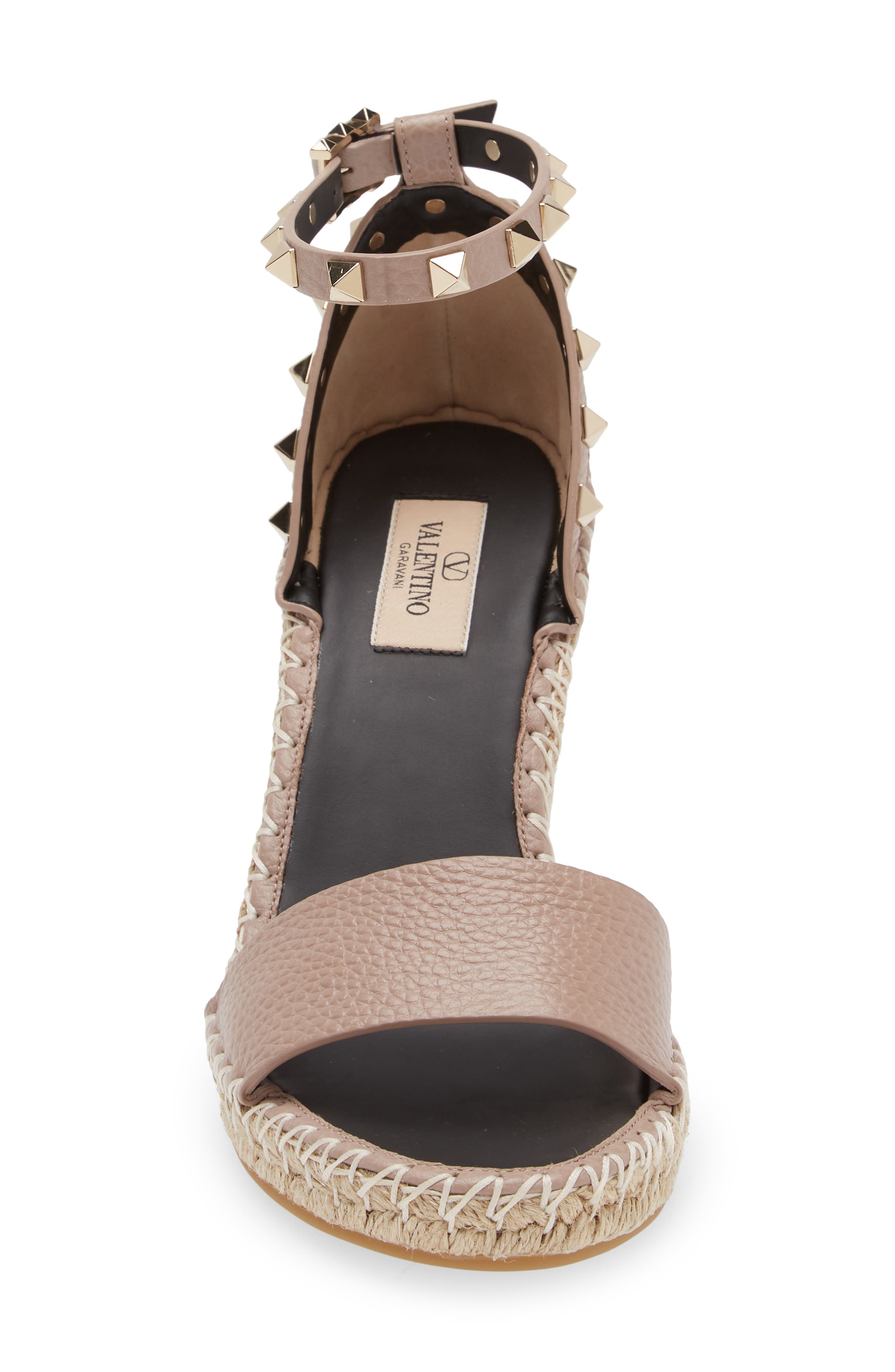 Valentino Garavani Rockstud Wedge Sandal, Alternate, color, 