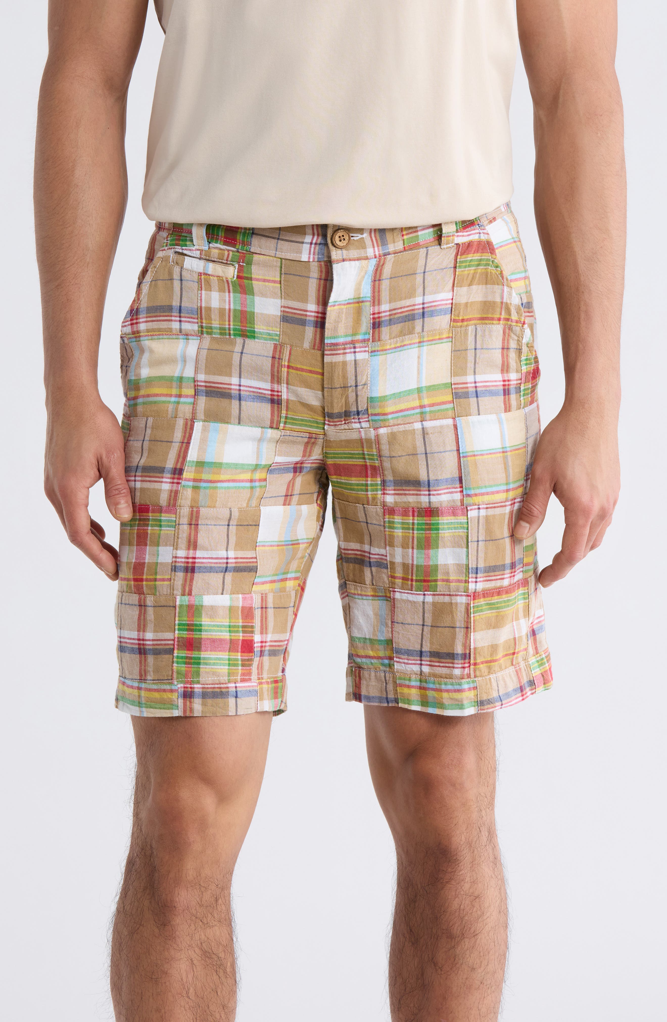Vintage 1946 Patchwork Madras Flat Front Shorts