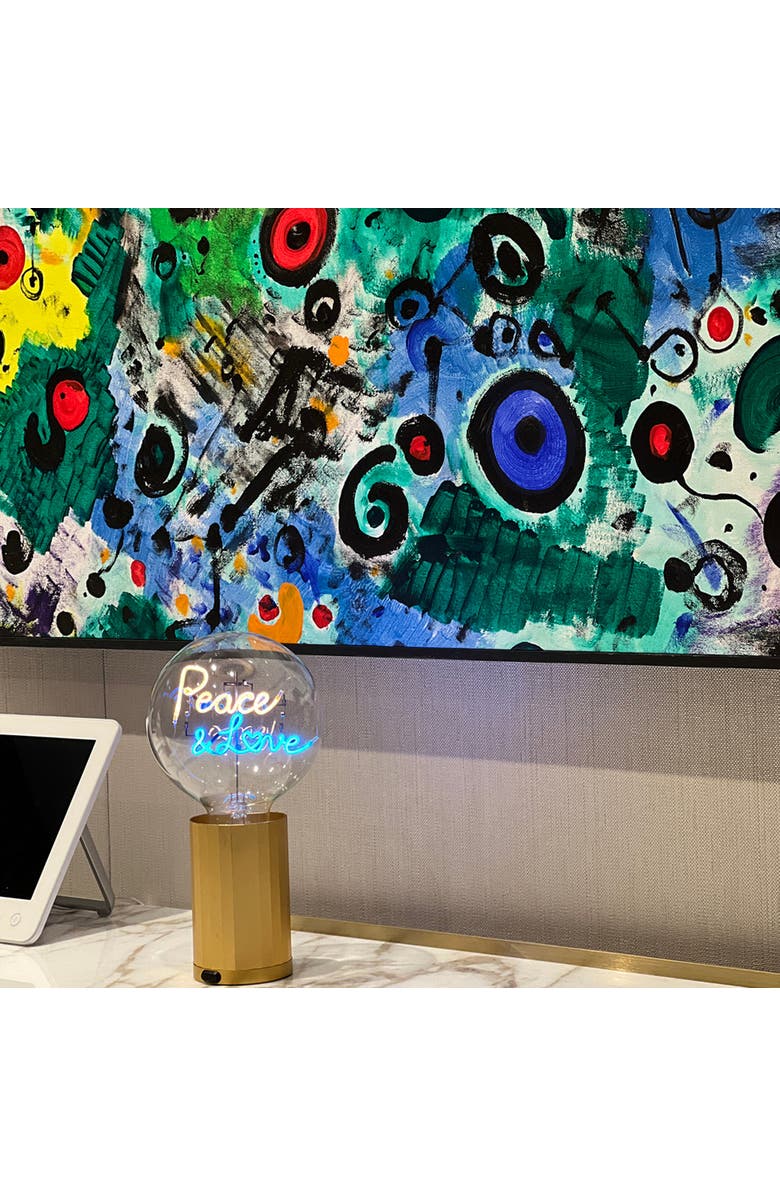 MITB Peace And Love Portable Table Lamp, Alternate, color, Black