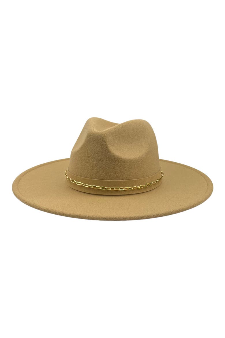 Chain Band Wool Hat, Main, color, CAMEL