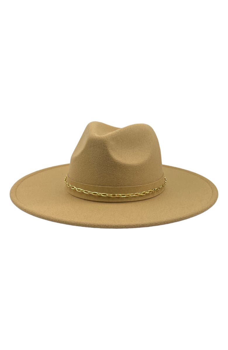 MARCUS ADLER Chain Band Wool Hat, Main, color, Camel