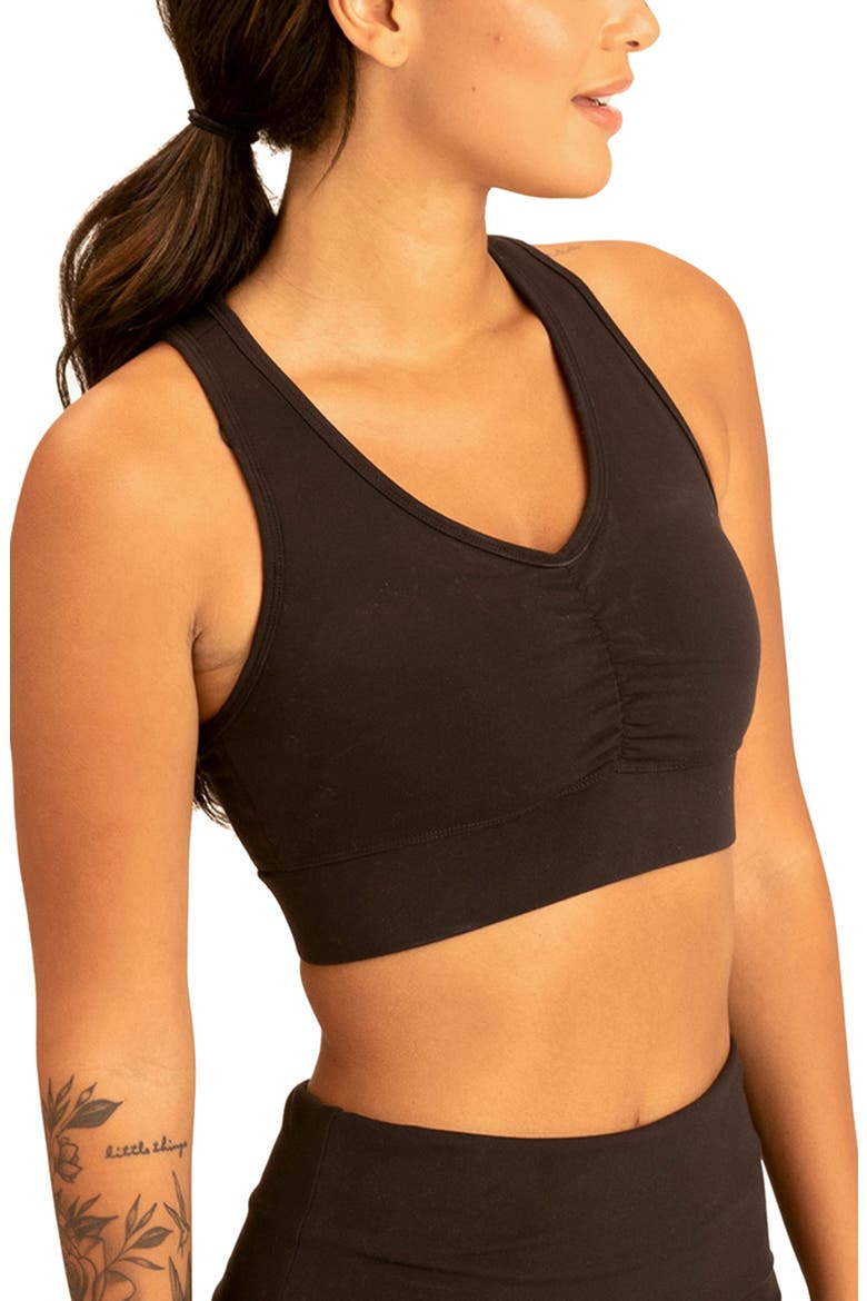 Alanna Racerback Sports Bra, Alternate, color, JET BLACK