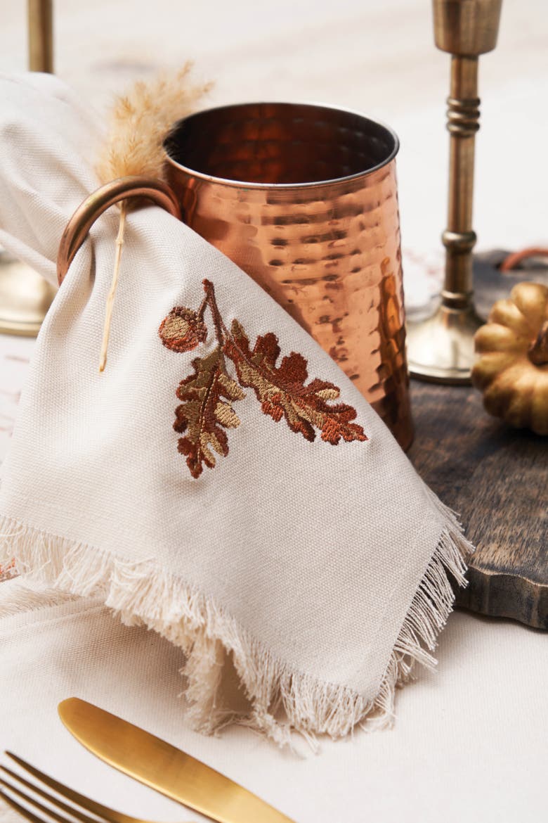 Pheasant Landing Set of 4 Cloth Napkins, Alternate, color, Red