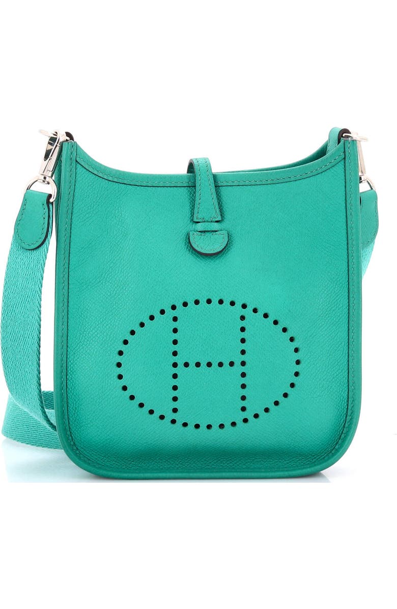 Pre-Owned Hermes Evelyne Bag Gen III Epsom TPM, Main, color, Bleu Paon