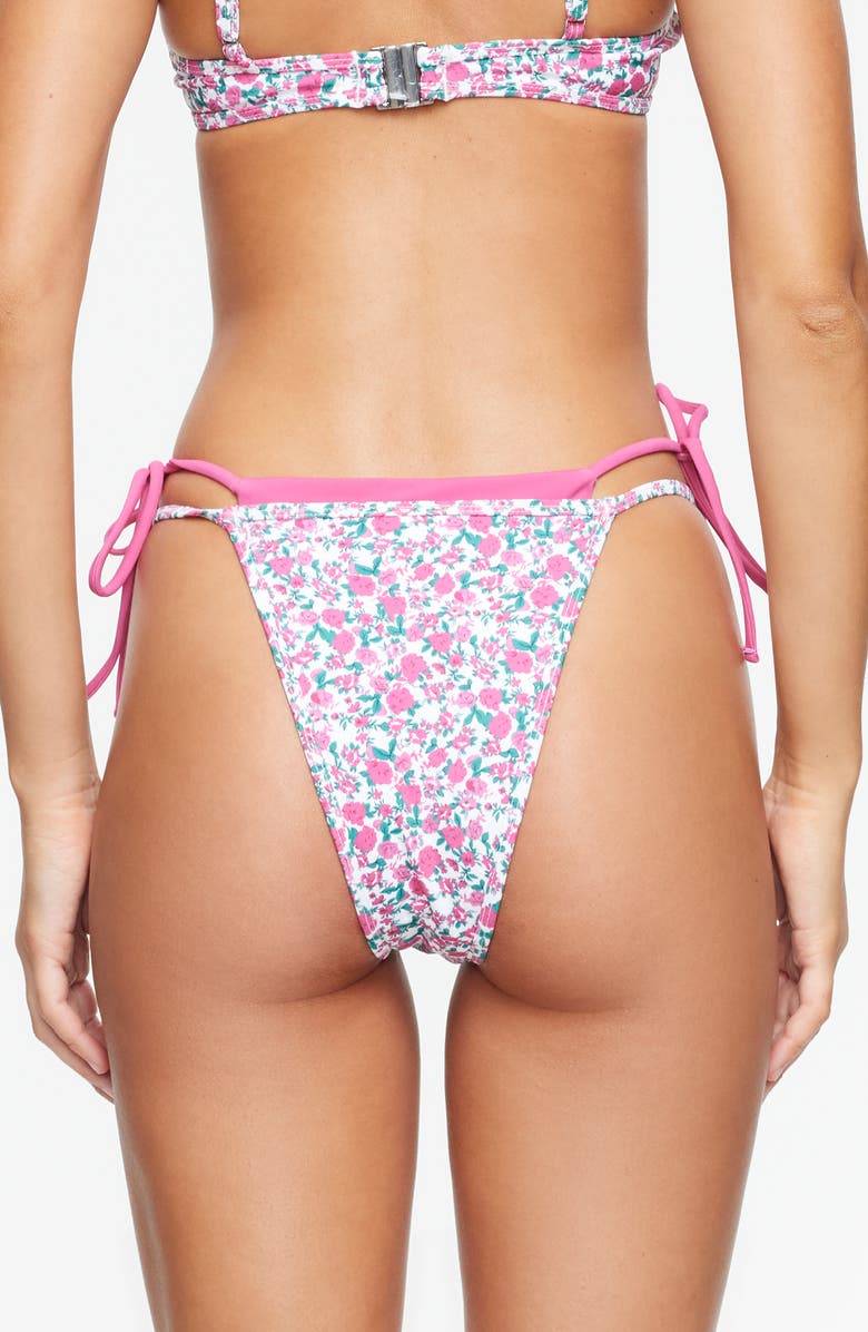 LIONESS Rhode Layered Side Tie Bikini Bottoms, Alternate, color, Rose