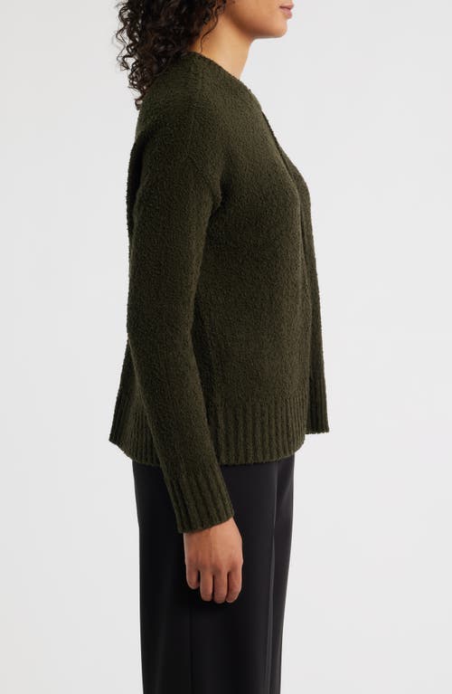 Eileen Fisher Crewneck Organic Cotton & Wool Blend Sweater In Green