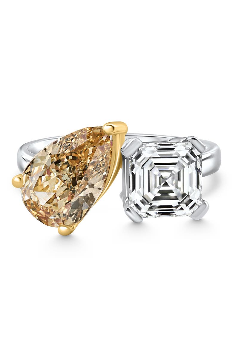 Bliss Diamond Certified 5.40Ct Moi Et Toi Pear & Asscher Diamond Ring Gold Lab Grown, Main, color, 