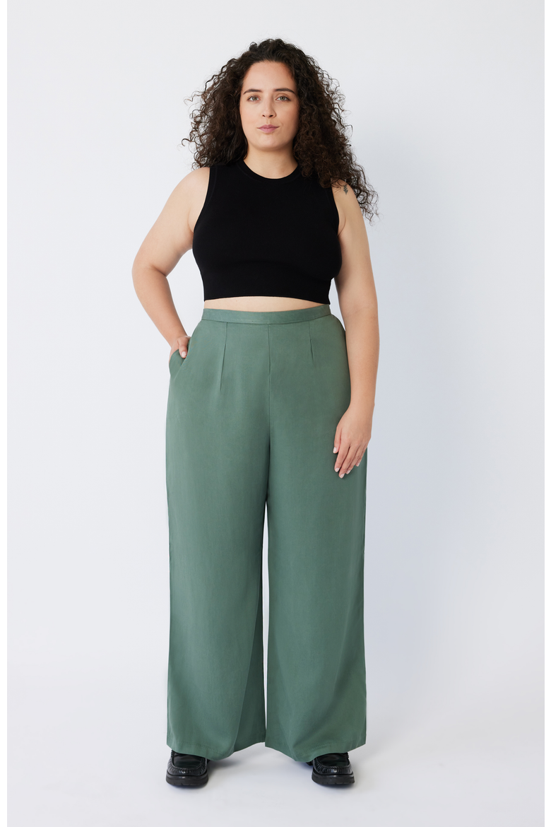 The Wide Leg Pant For Full Hips And Thighs, Alternate, color, Seafoam