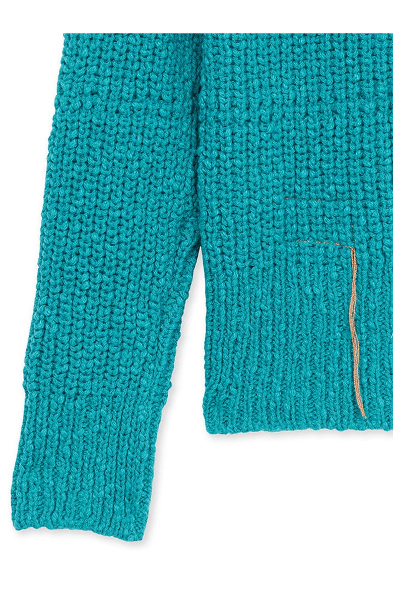 Fortela Navajo Style Open Knit Cardigan, Alternate, color, Turquoise