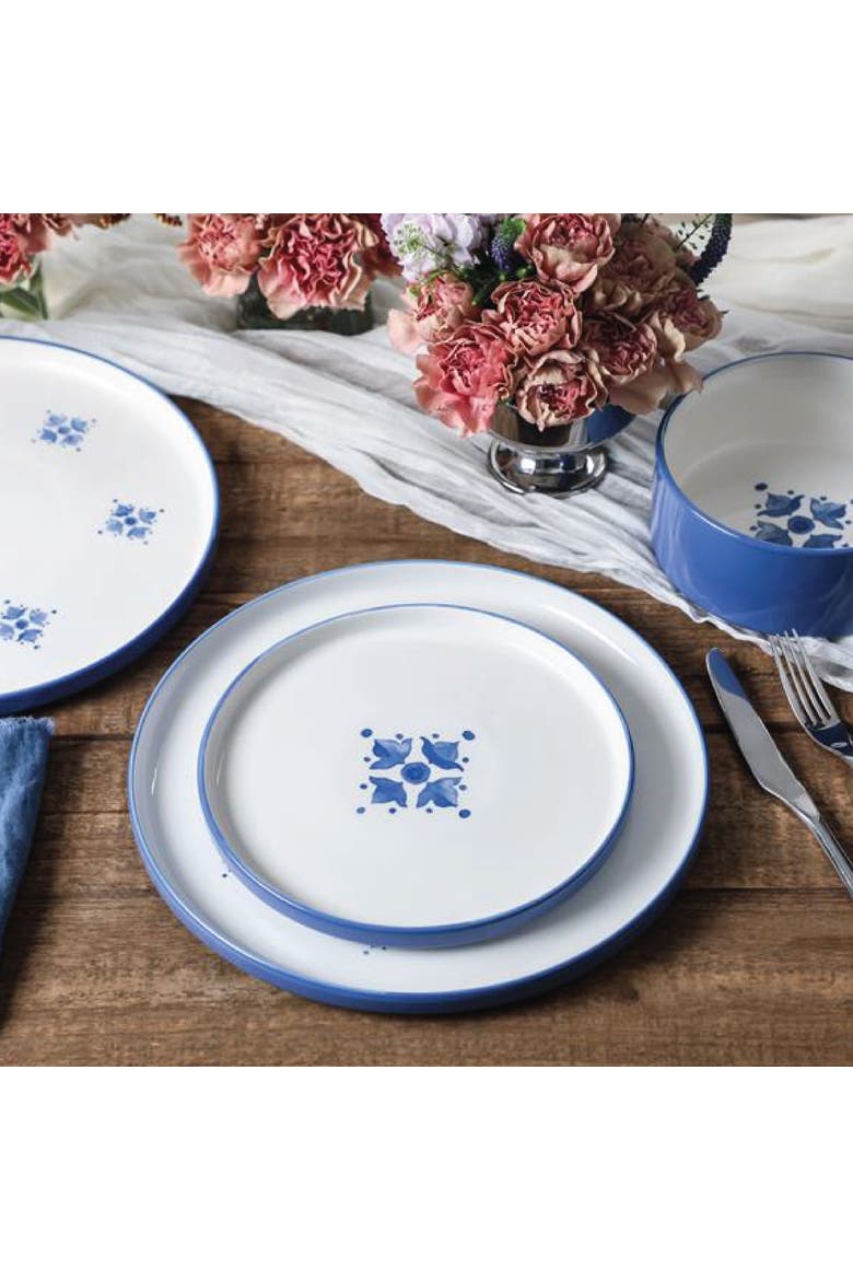 Cobalt 12-Piece Dinnerware Set Porcelain, Blue, Alternate, color, Blue