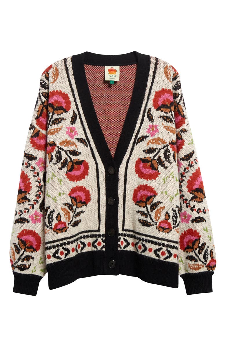 FARM Rio Palms Paradise Jacquard Cardigan, Alternate, color, 