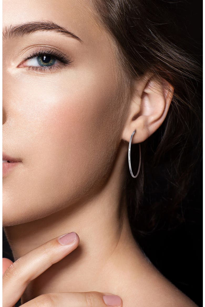 Polished Hoop Earrings, Alternate, color, WHITE GOLD
