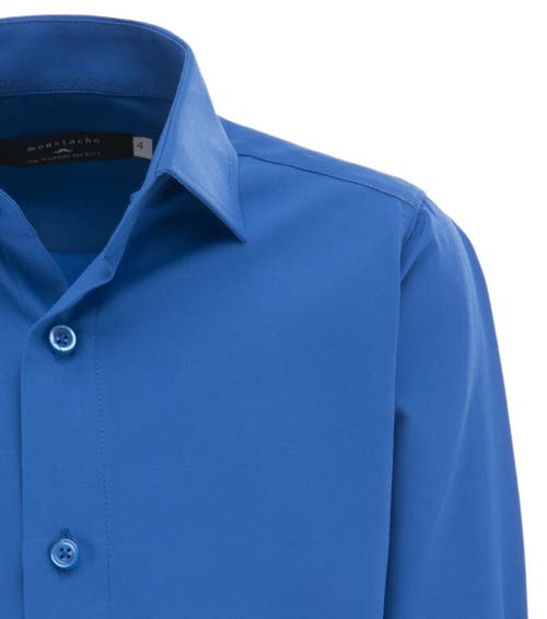 Moustache Solid-color Dress Shirt In Light Blue