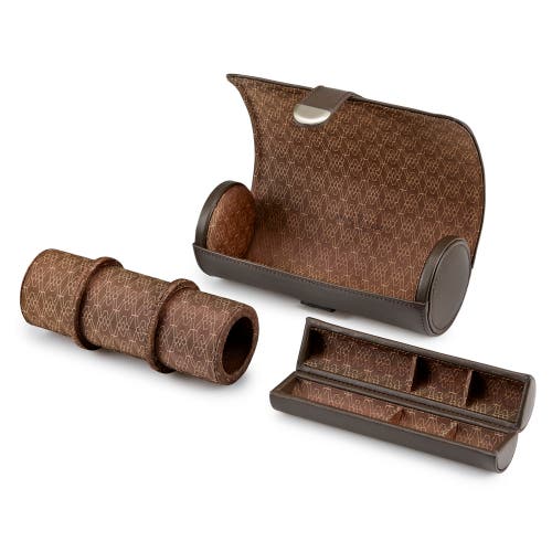 Wolf Earth Triple Watch Roll In Coffee