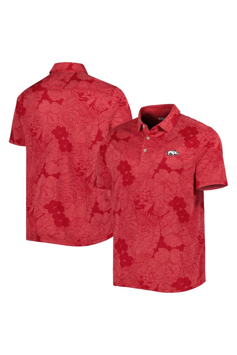 Men's Tommy Bahama Cardinal Arkansas Razorbacks Miramar Blooms Polo, Alternate, color, Cardinal