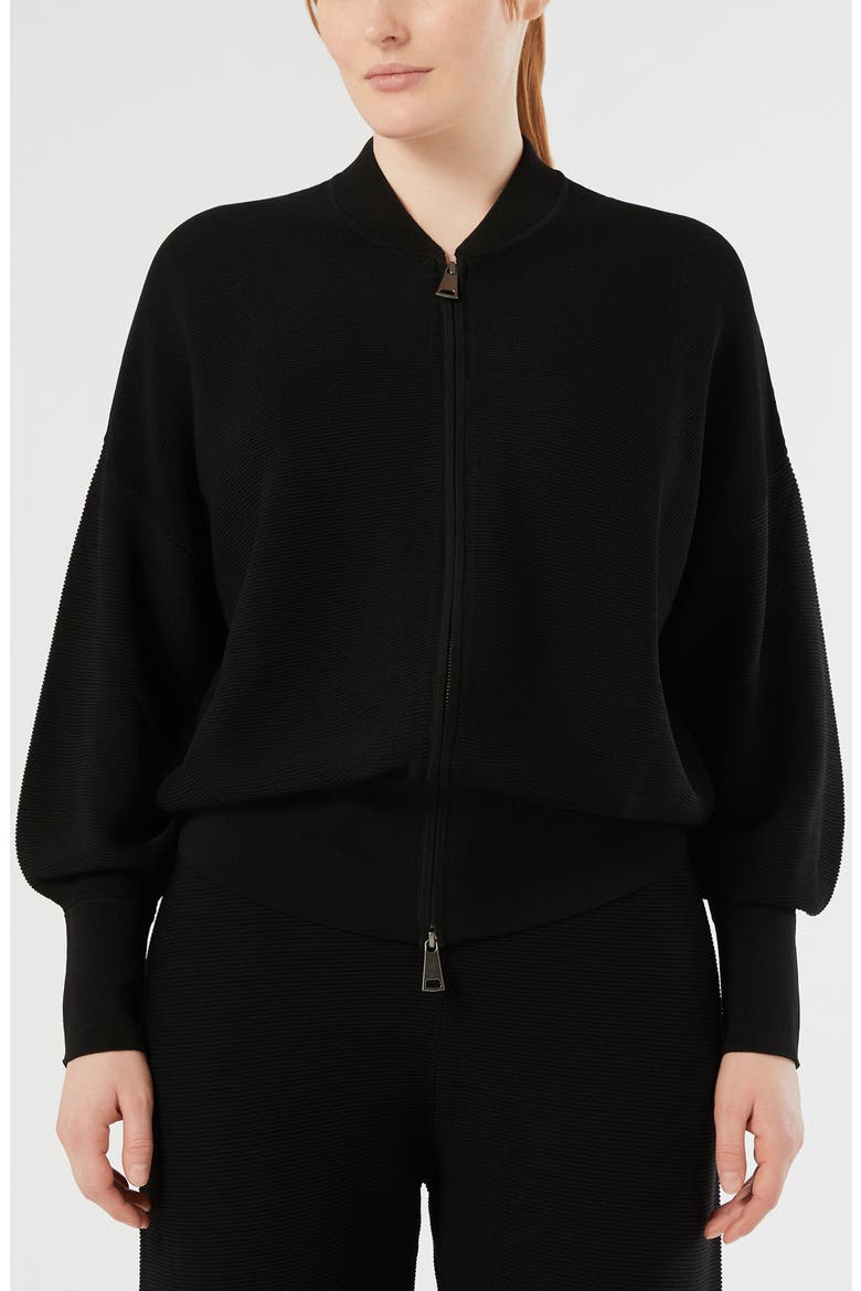 Rafia Bomber Jacket, Main, color, BLACK