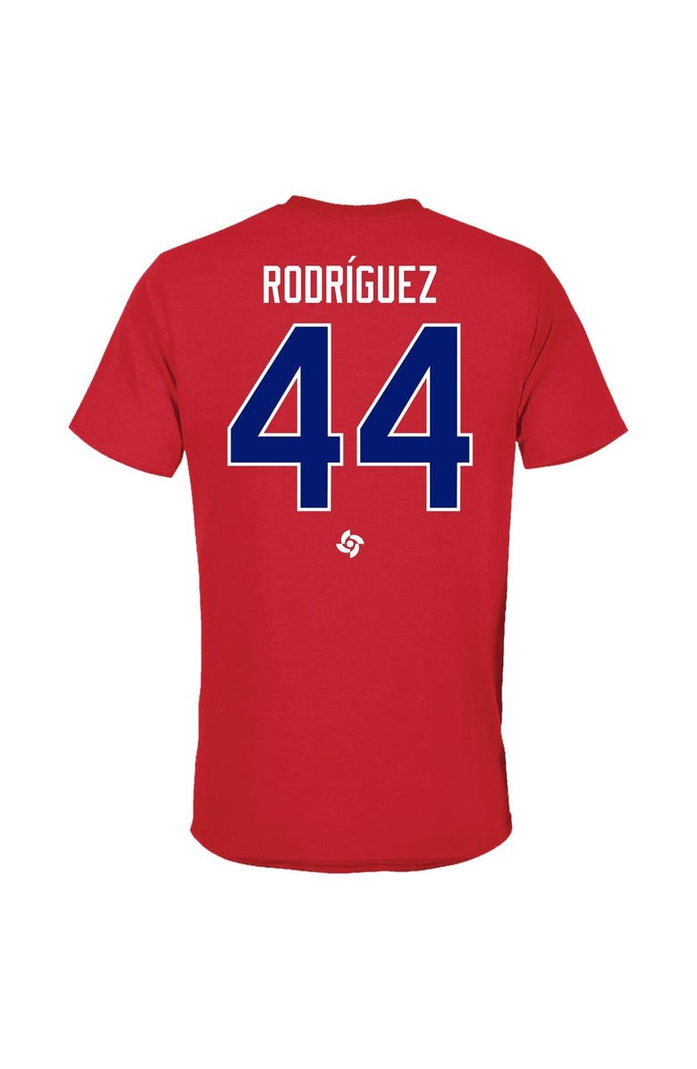 Legends Merchandise Men's LEGENDS Julio Rodriguez Red Dominican Republic Baseball 2023 World Baseball Classic Name & Number T-Shirt, Alternate, color, 