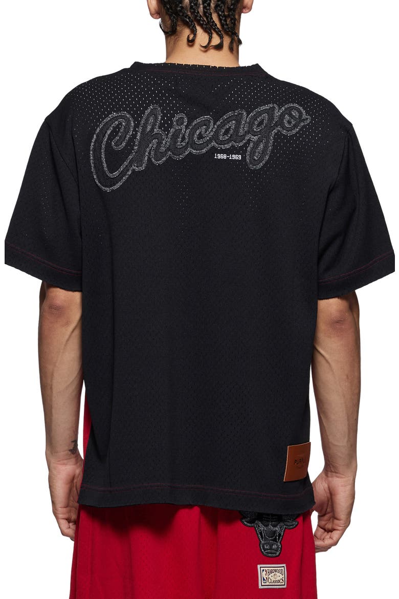 NBA Bulls Appliqué Mesh Graphic T-Shirt, Alternate, color, RED