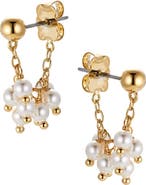 Nadri La Vie Imitation Pearl Shaky Front/Back Earrings