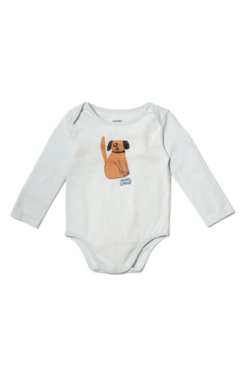 Mon Coeur Long Sleeve Cotton Graphic Bodysuit in Sky Blue 