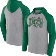FANATICS Men's Fanatics Gray/Kelly Green New York Jets Under Center Long Sleeve Hoodie T-Shirt