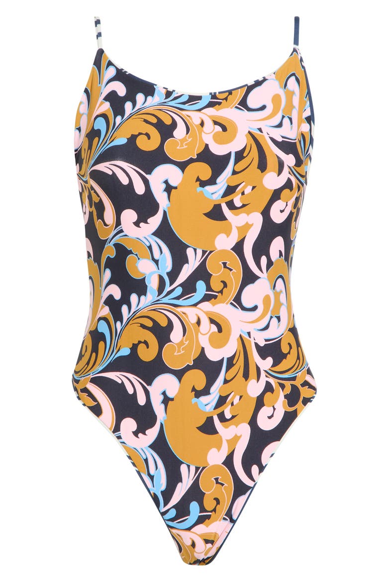 Luster One-Piece Swimsuit, Alternate, color, BLUE