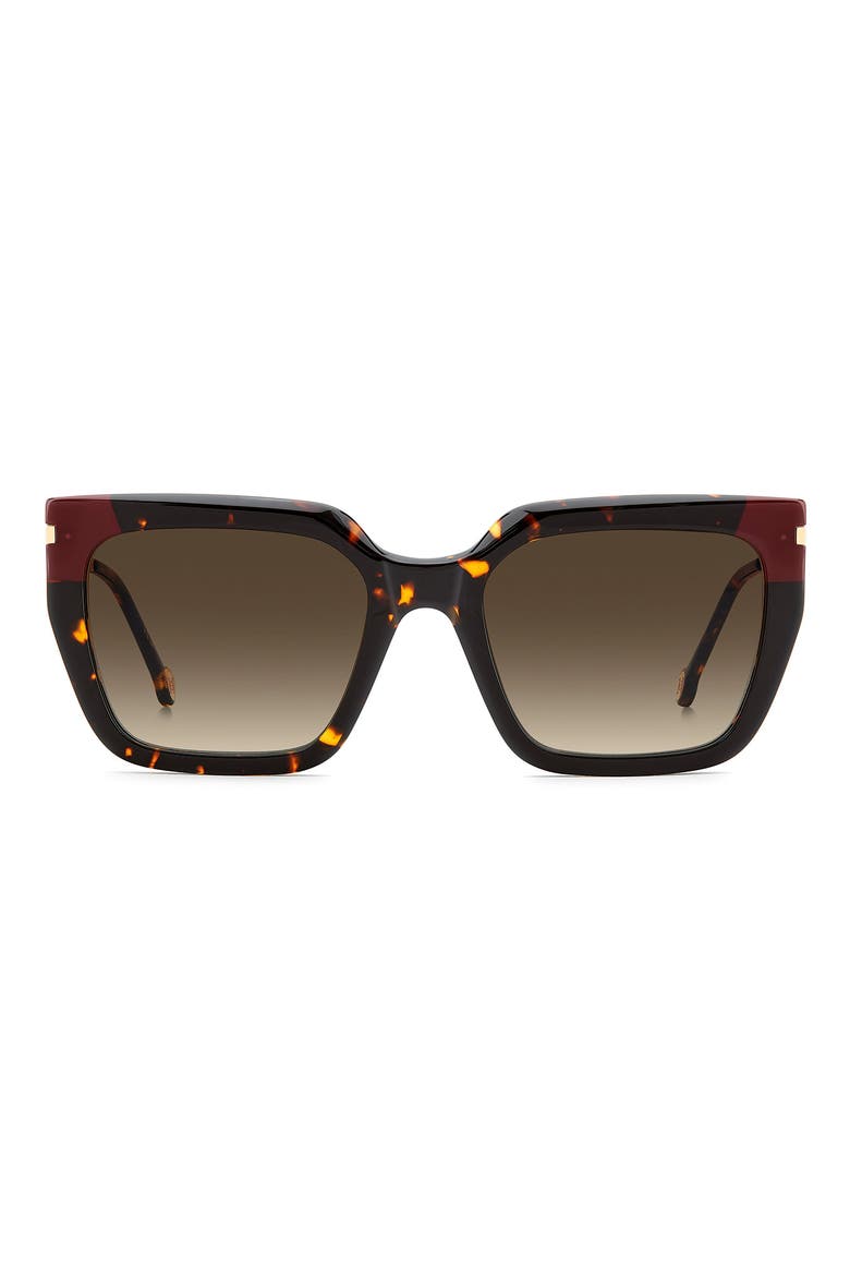 55mm Gradient Rectangular Sunglasses, Main, color, HAVANA/ BROWN