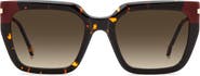Carolina Herrera 55mm Gradient Rectangular Sunglasses
