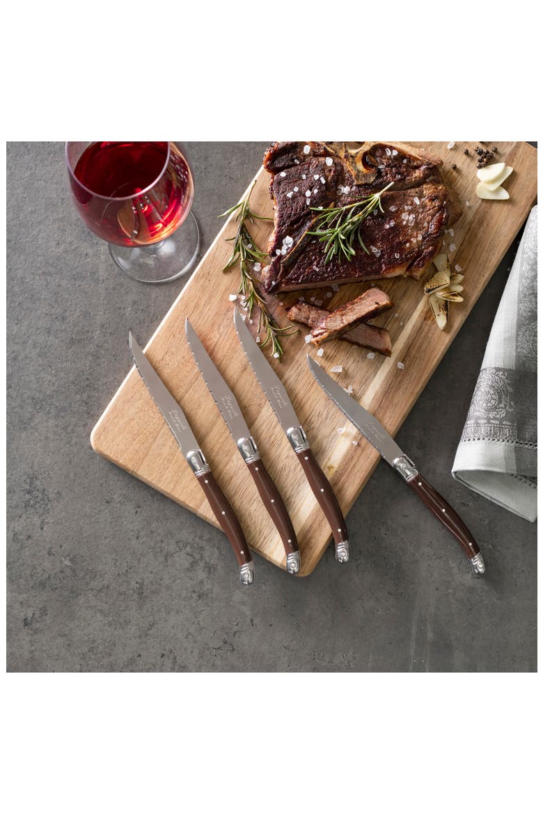 Laguiole Steak Knife - Set of 4, Alternate, color, CHOCOLATE BROWN