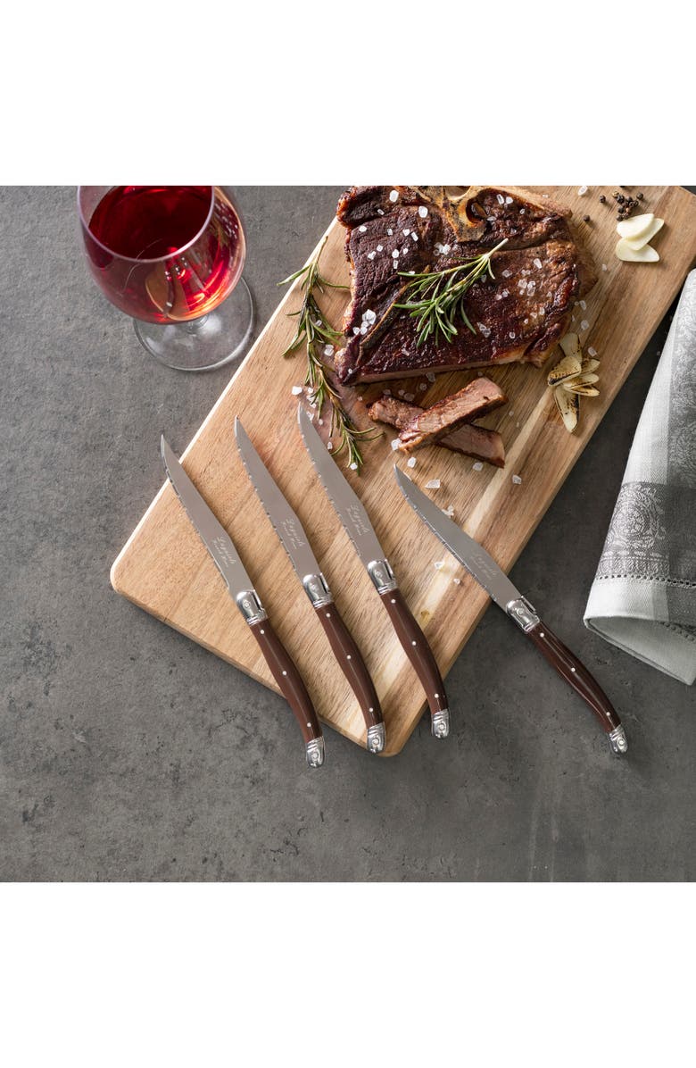 FRENCH HOME Laguiole Steak Knife - Set of 4, Alternate, color, Chocolate Brown