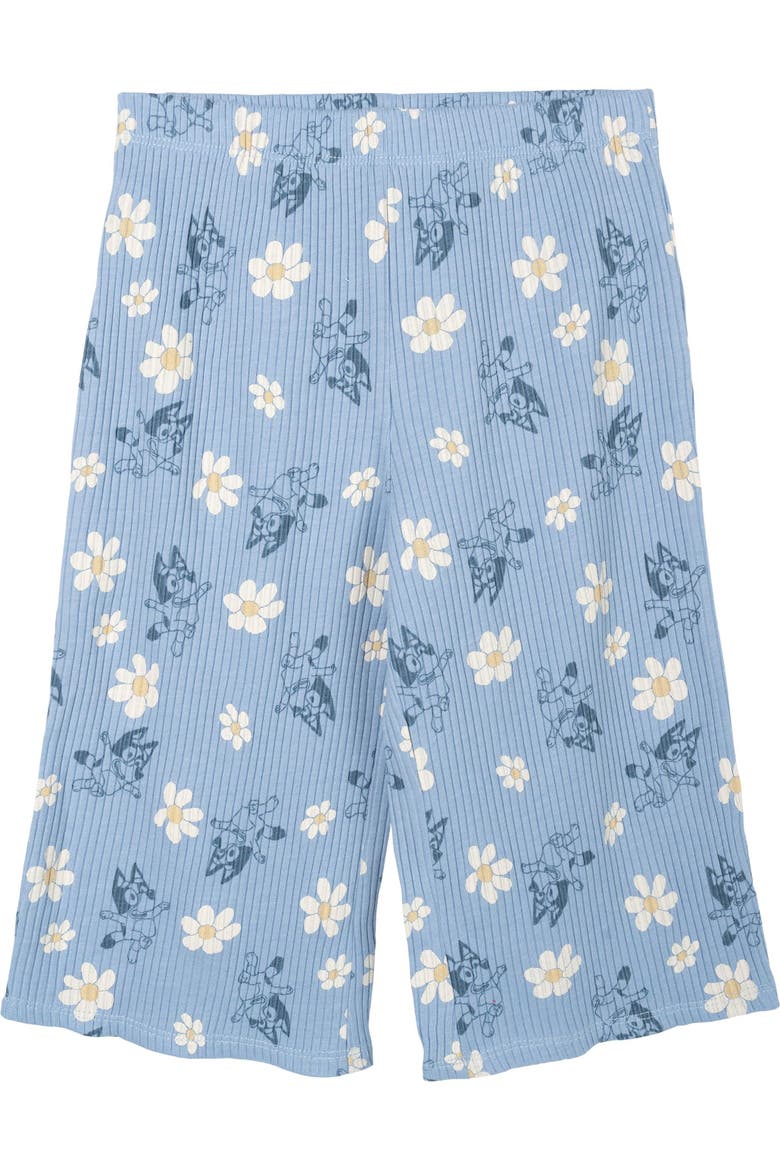 Ribbed Sleeveless Top and Wide Leg Pants Set, Alternate, color, Bluey Daisy Blue