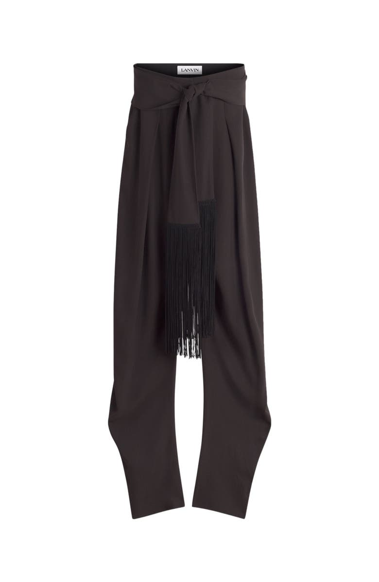 Lanvin Wool And Viscose Barrel Pants, Alternate, color, Dark Brown